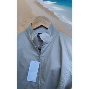 Eileen Fisher Stone High Collar Zip Jacket Pockets Ladies X-Small NWT $148